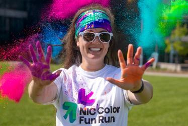 Elli Michael during a trial run for NIC’s Color Fun Run.